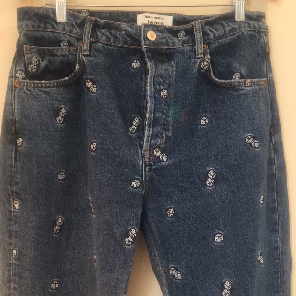 Reformation Vegas embroidered jeans